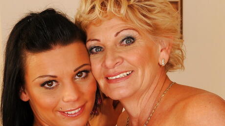 Excellent women Sally G. and Melane enjoy a lesbian foreplay 